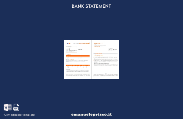 modello di pagine di parole di estratto conto bancario ING in stile verificato I